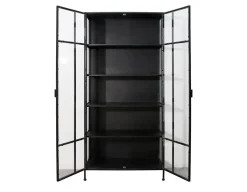 Havemøbelland Præstø Vitrineskab i Metal - 92x40x201,5 cm - Sort