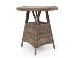 Havemøbelland Rio Dusty Cafesæt m/2 loungestole - Ø 70 cm - m/vandafv. hynder