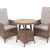Havemøbelland Rio Dusty Cafesæt m/2 pos stole - Ø 70 cm - m/vandafv. hynder