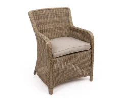 Havemøbelland Rio Dusty Cafesæt m/2 spisestole - Ø 70 cm - m/vandafv. hynder