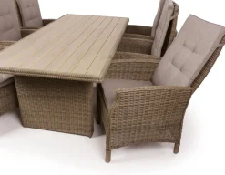 Havemøbelland Rio Dusty Havemøbelsæt m/6 pos stole - 94x210 cm - m/vandafv. hynder