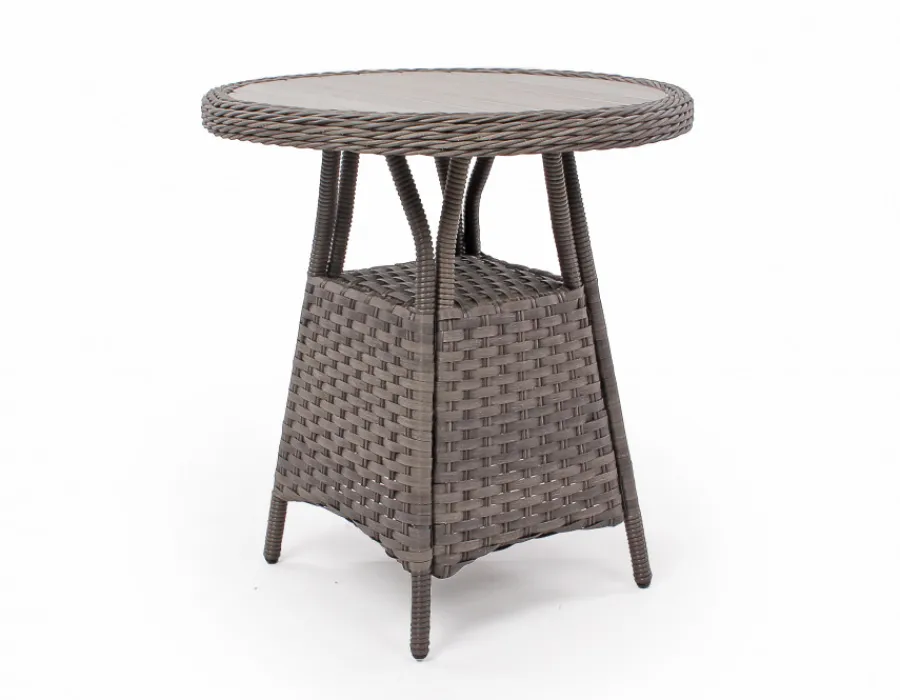 Havemøbelland Rio Grå Cafesæt m/2 loungestole - Ø 70 cm - m/vandafv. hynder