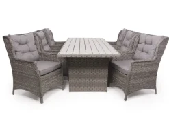 Havemøbelland Rio Grå Havemøbelsæt m/6 loungestole - 94x210 cm - m/vandafv. hynder