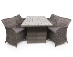 Havemøbelland Rio Grå Havemøbelsæt m/6 spisestole - 94x210 cm