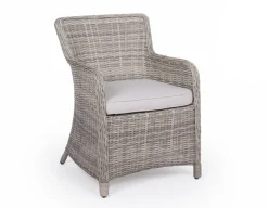 Havemøbelland Rio Lys Grå Cafesæt m/2 spisestole - Ø 70 cm - m/vandafv. hynder