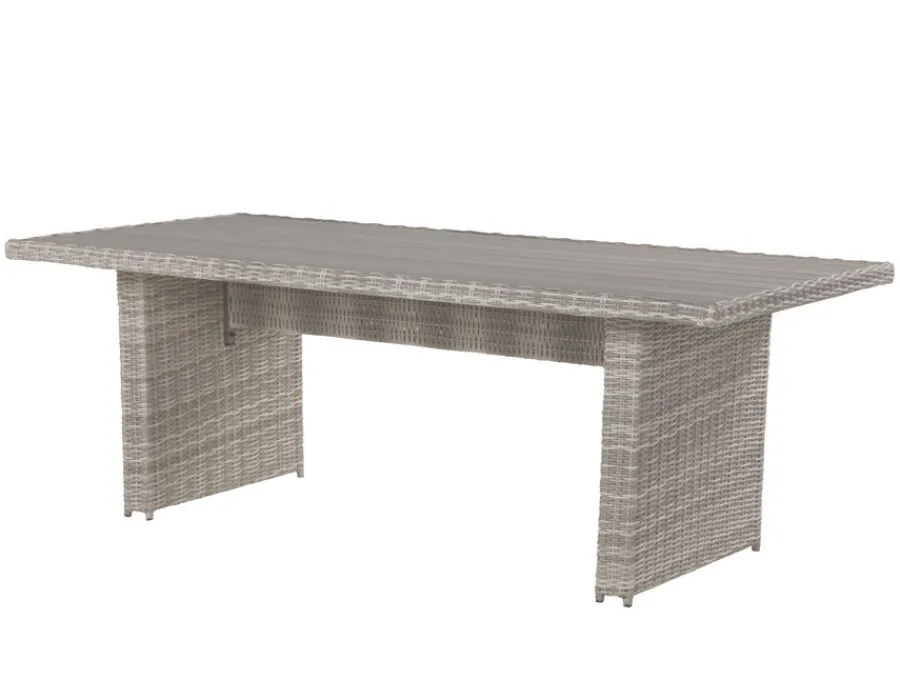Havemøbelland Rio Lys Grå Havemøbelsæt m/6 spisestole - 94x210 cm - m/vandafv. hynder