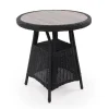 Havemøbelland Rio Sort Cafesæt m/2 spisestole - Ø 70 cm - m/vandafv. hynder