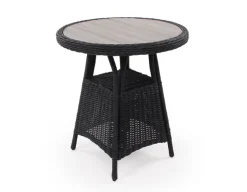 Havemøbelland Rio Sort Cafesæt m/2 spisestole - Ø 70 cm - m/vandafv. hynder