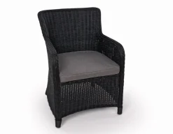 Havemøbelland Rio Sort Cafesæt m/2 spisestole - Ø 70 cm - m/vandafv. hynder
