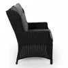Havemøbelland Rio Sort Havemøbelsæt m/4 loungestole - Ø 130 cm - m/vandafv. hynder