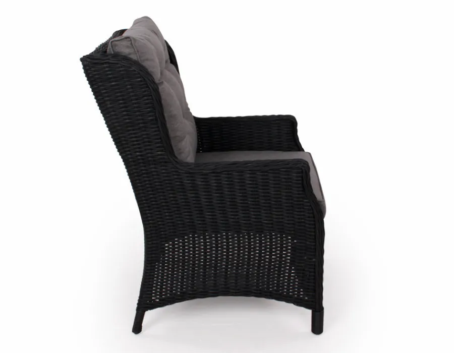 Havemøbelland Rio Sort Havemøbelsæt m/6 loungestole - 94x210 cm - m/vandafv. hynder