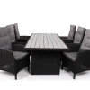 Havemøbelland Rio Sort Havemøbelsæt m/6 pos stole - 94x210 cm - m/vandafv. hynder