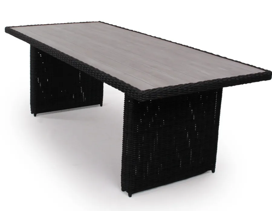 Havemøbelland Rio Sort Havemøbelsæt m/6 pos stole - 94x210 cm - m/vandafv. hynder
