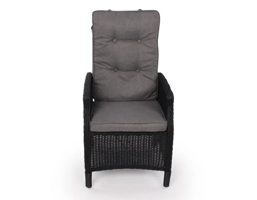 Havemøbelland Rio Sort Havemøbelsæt m/6 pos stole - 94x210 cm - m/vandafv. hynder