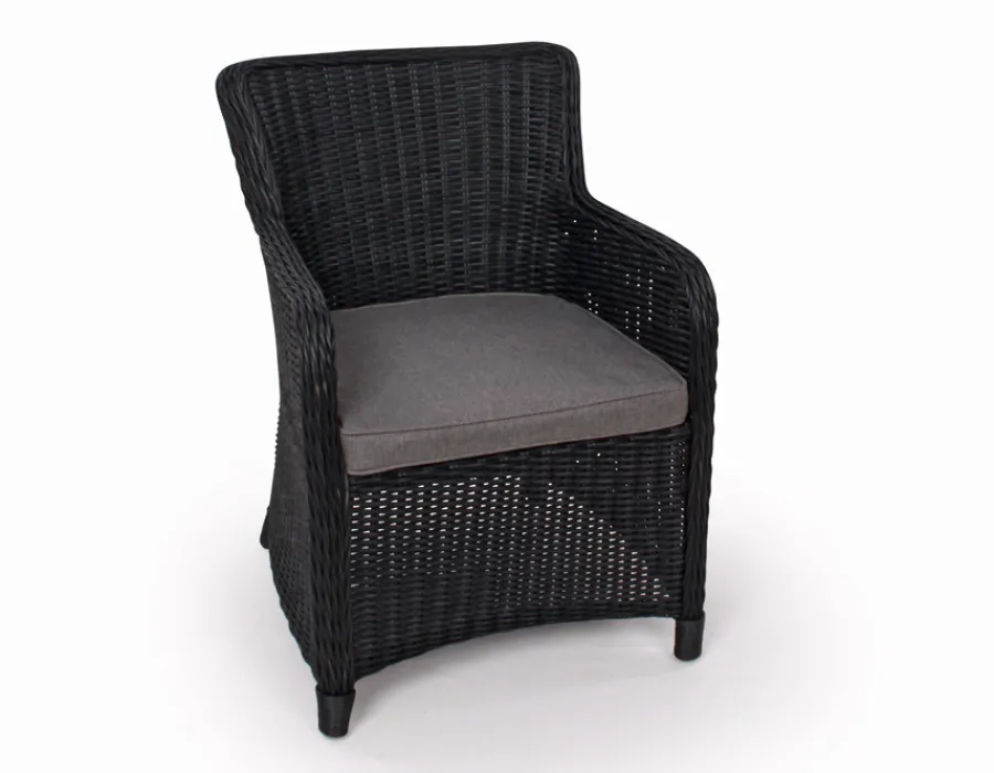 Havemøbelland Rio Sort Havemøbelsæt m/6 spisestole - 94x210 cm - m/vandafv. hynder