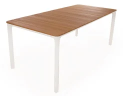 Havemøbelland Ronja Havebord - 90x200 cm - Hvid/teak