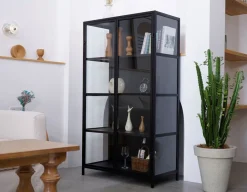 Havemøbelland Ærøskøbing Vitrineskab i Metal - 90x40x160 cm - Sort