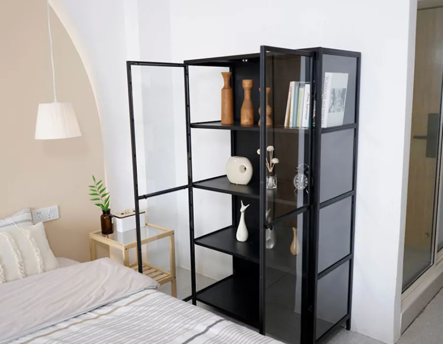 Havemøbelland Ærøskøbing Vitrineskab i Metal - 90x40x160 cm - Sort