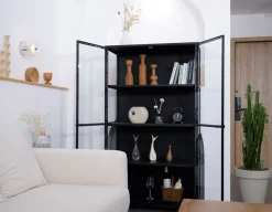 Havemøbelland Ærøskøbing Vitrineskab i Metal - 90x40x160 cm - Sort