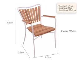 Havemøbelland Samsø 170 cm Sæt med 6 stole