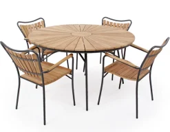 Havemøbelland Samsø 130 cm. Sæt med 4 stole - Grå