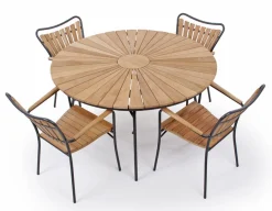 Havemøbelland Samsø 130 cm. Sæt med 4 stole - Grå