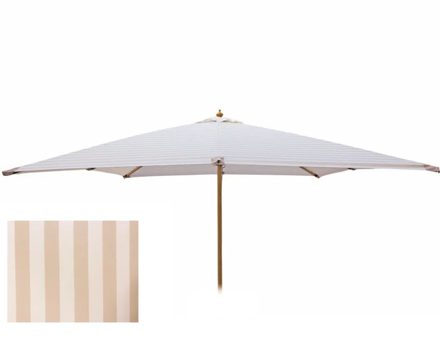 Havemøbelland Signe Markedsparasol 3x3 Meter - Hvid/Beige Stribet