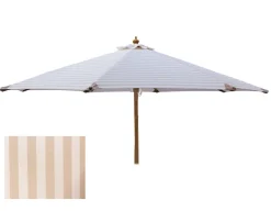 Havemøbelland Signe Parasol Ø 3 meter - 2-delt - Hvid/Beige stribet