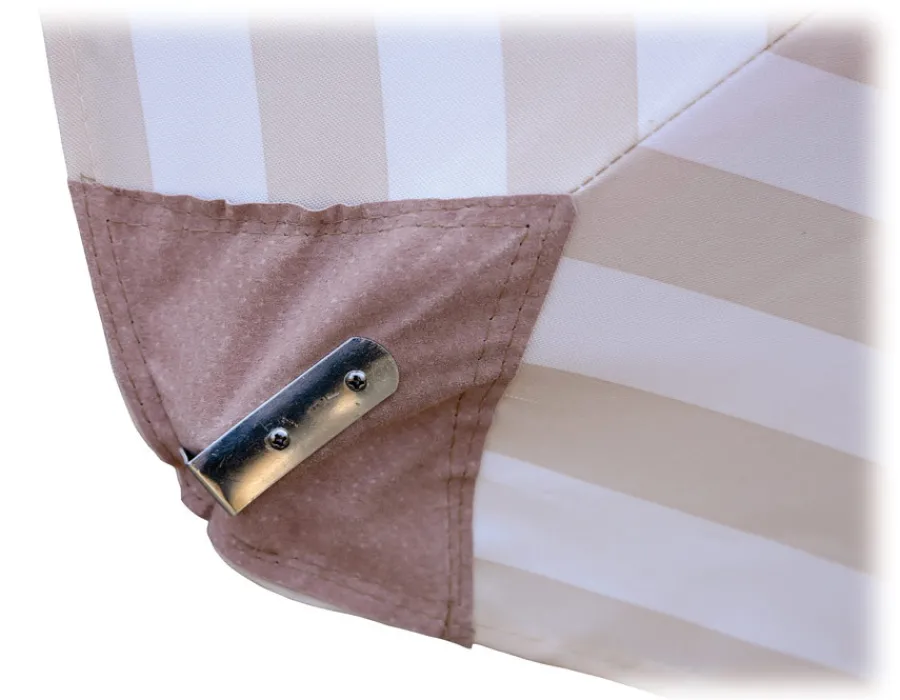 Havemøbelland Signe Parasol Ø 2,5 meter m/tilt - Hvid/Beige Stribet