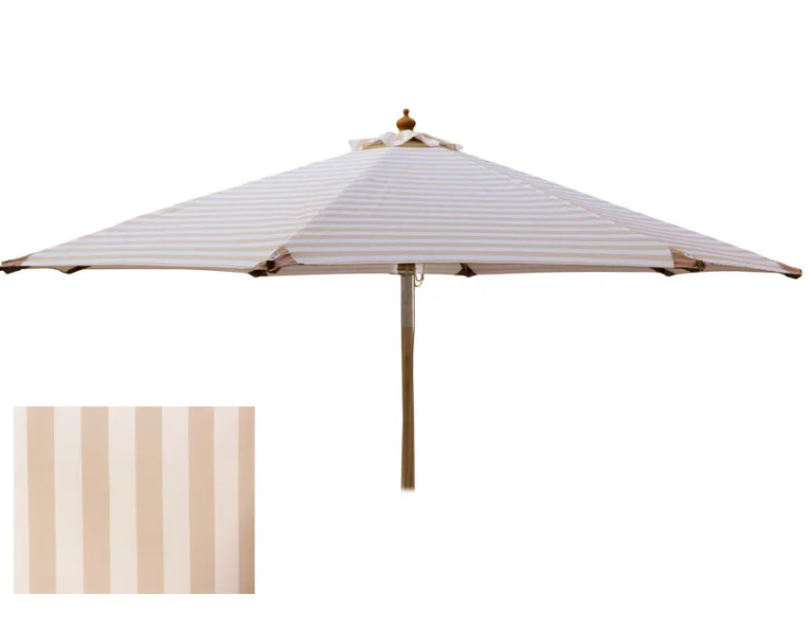 Havemøbelland Signe Parasol Ø 2,5 meter m/tilt - Hvid/Beige Stribet