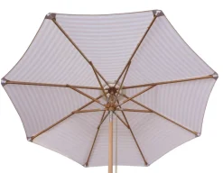 Havemøbelland Signe Parasol Ø 2,5 meter m/tilt - Hvid/Beige Stribet