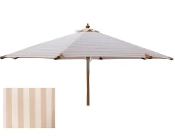 Havemøbelland Signe Parasol Ø 3 meter m/tilt - Hvid/Beige stribet