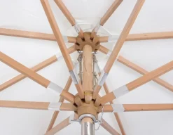 Havemøbelland Signe Parasol Ø 3 meter m/tilt - Hvid/Beige stribet