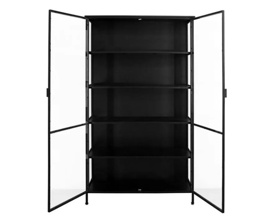 Havemøbelland Skælskør Vitrineskab i metal - 119,5x40x212 cm - Sort