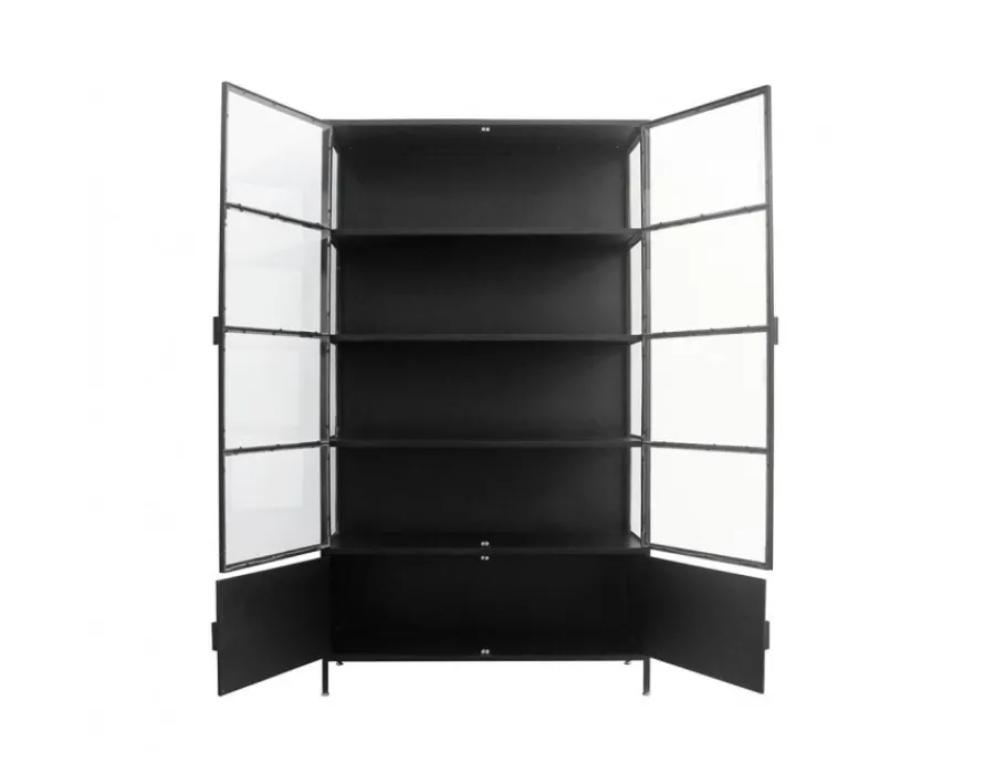 Havemøbelland Skærbæk Vitrineskab i Metal - 110x40x190 cm - Sort