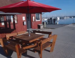 Havemøbelland Smartfoot Parasolholder til træterrasse - Galvaniseret