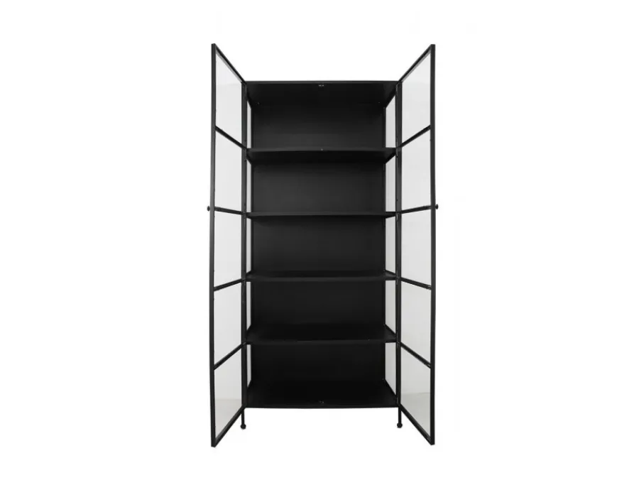 Havemøbelland Svaneke Vitrineskab i Metal - 92x40x201 cm - Sort