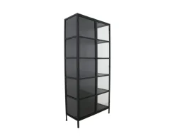 Havemøbelland Svaneke Vitrineskab i Metal - 92x40x201 cm - Sort