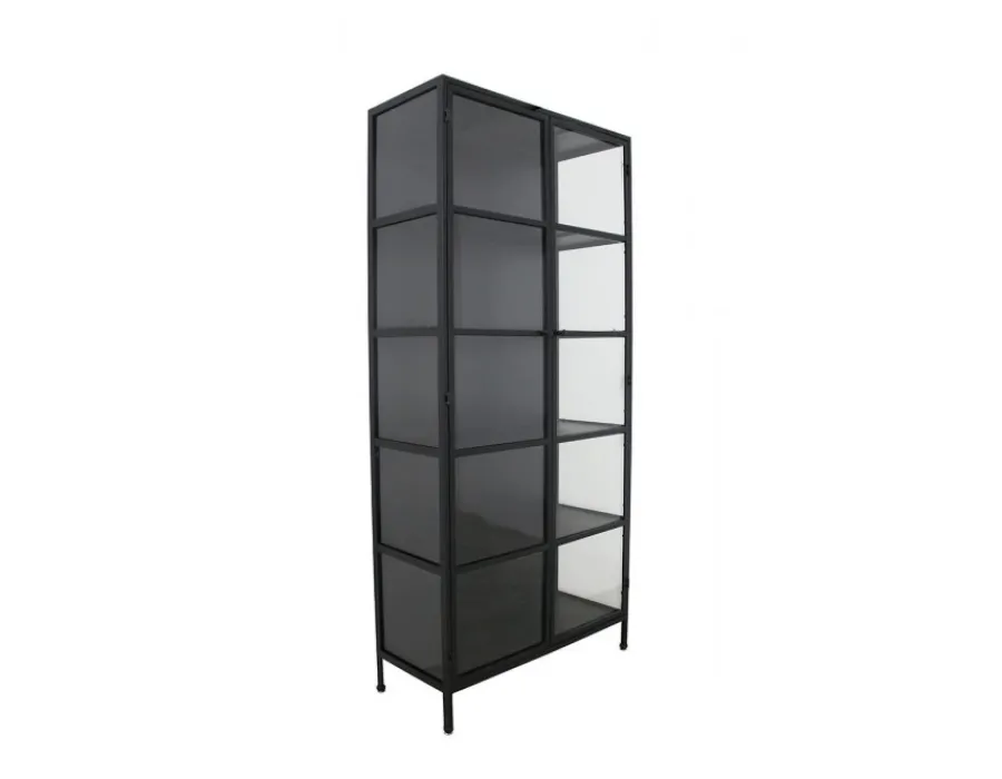 Havemøbelland Svaneke Vitrineskab i Metal - 92x40x201 cm - Sort
