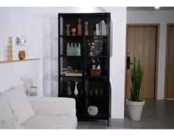 Havemøbelland Svaneke Vitrineskab i Metal - 92x40x201 cm - Sort