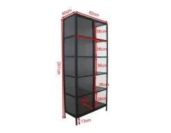 Havemøbelland Svaneke Vitrineskab i Metal - 92x40x201 cm - Sort