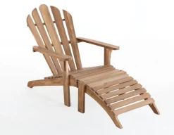 Havemøbelland Teak Adirondackstol m/skammel