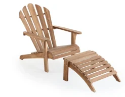 Havemøbelland Teak Adirondackstol m/skammel