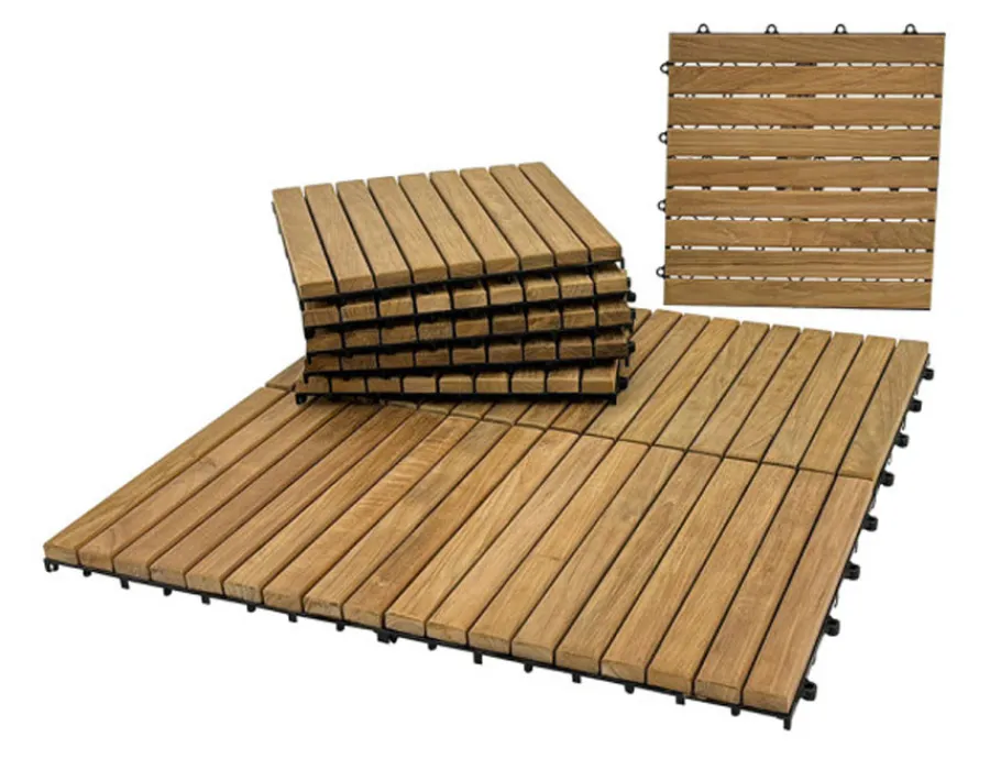 Havemøbelland Teak Gulvfliser - Kerneteak