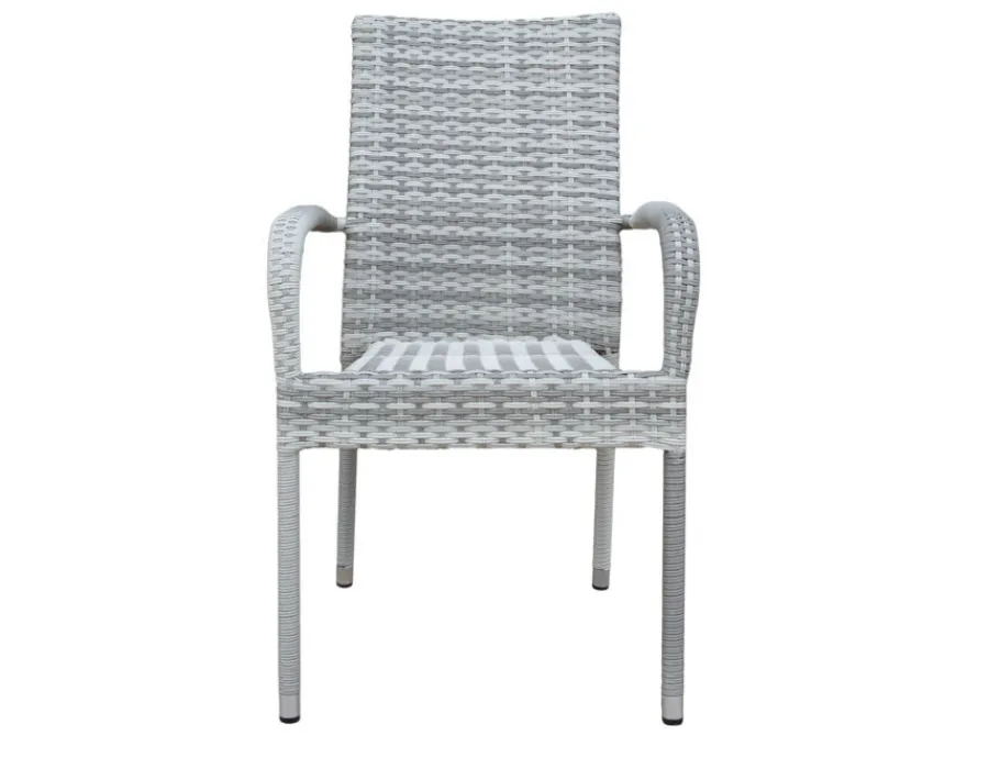 Havemøbelland Tina Geneve Havemøbelsæt m/6 stole - Ø178 cm - Gråhvid