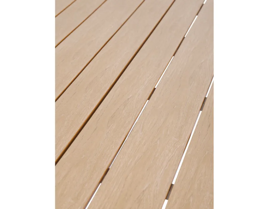 Havemøbelland Tina Havebord - Ø: 152 Cm - Teak Look/Gråhvid
