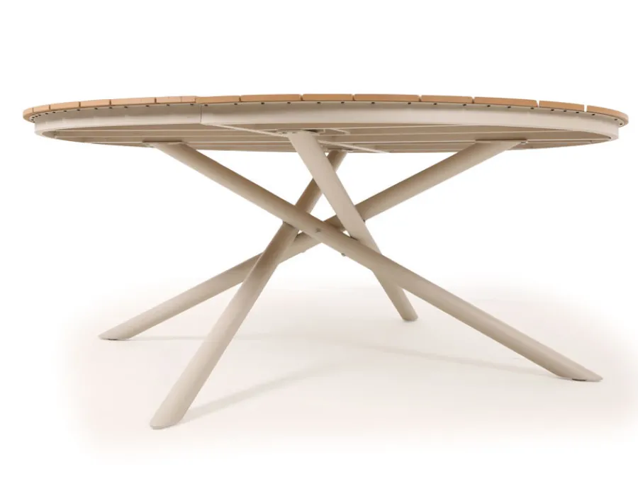 Havemøbelland Tina Havebord - Ø: 178 Cm - Teak-look/Gråhvid