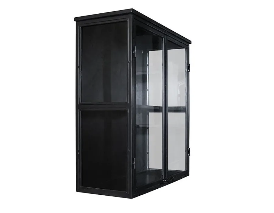 Havemøbelland Tisvildeleje Væghængt Vitrineskab i Metal - 58,5x25x65,5 cm - Sort