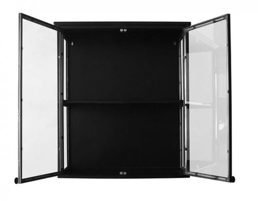 Havemøbelland Tisvildeleje Væghængt Vitrineskab i Metal - 58,5x25x65,5 cm - Sort