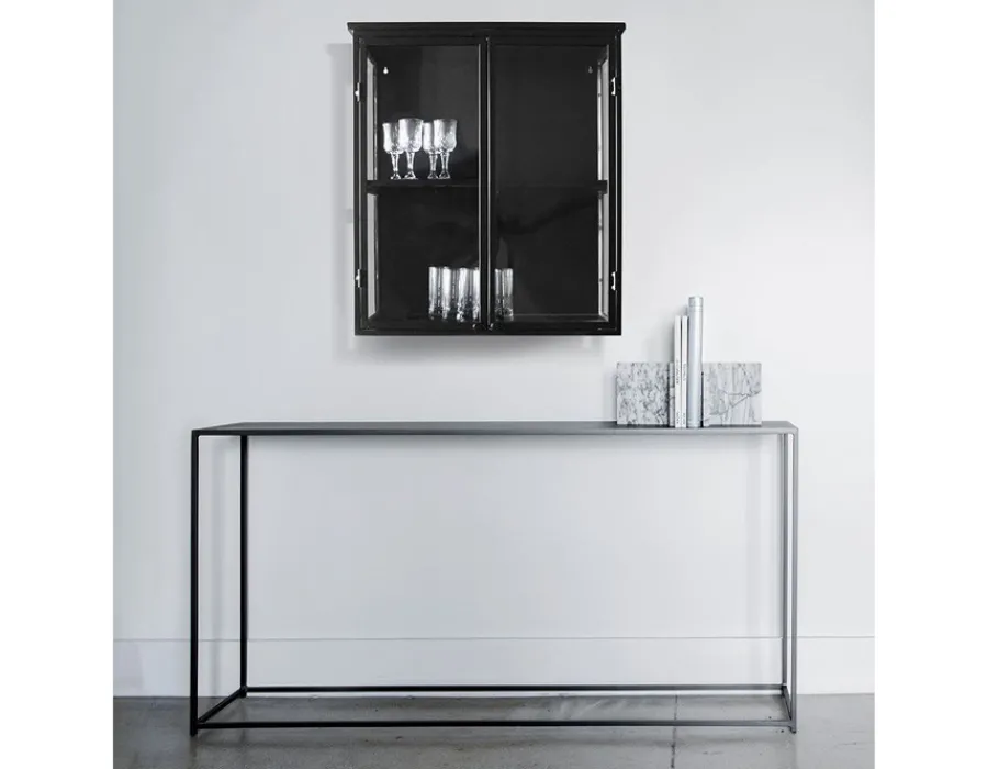 Havemøbelland Tisvildeleje Væghængt Vitrineskab i Metal - 58,5x25x65,5 cm - Sort